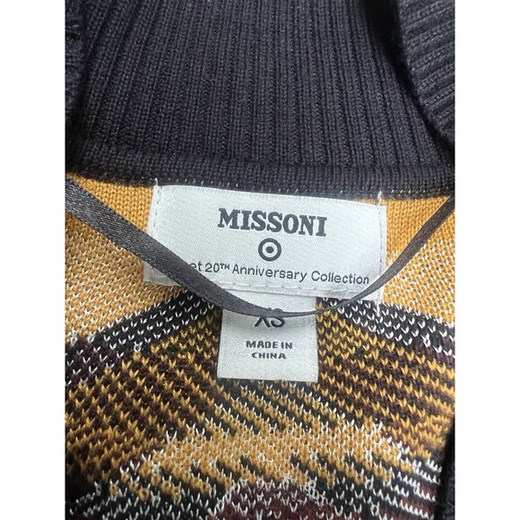 Missoni for Target Womens Cardigan Sweater XS Brown Chevron Open Front Pocket - Picture 3 of 7